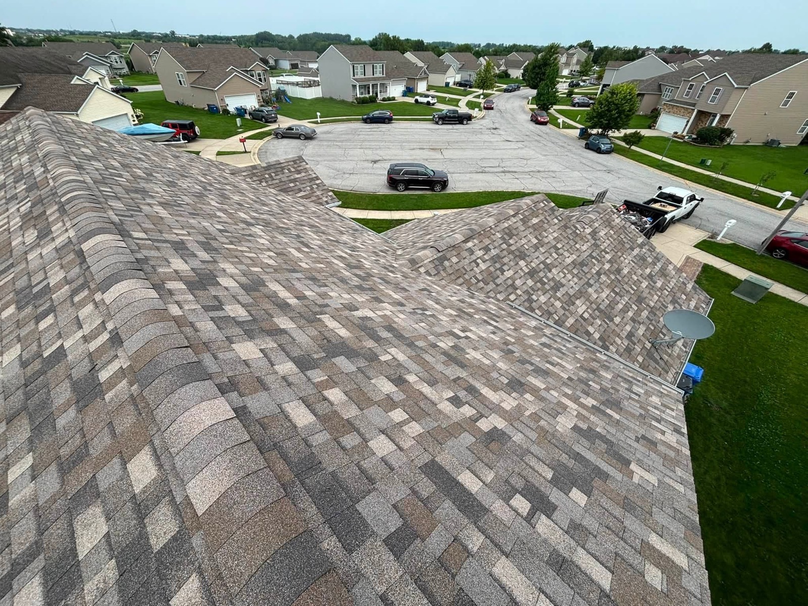 New architectural shingles on a roof replacement in Porter County